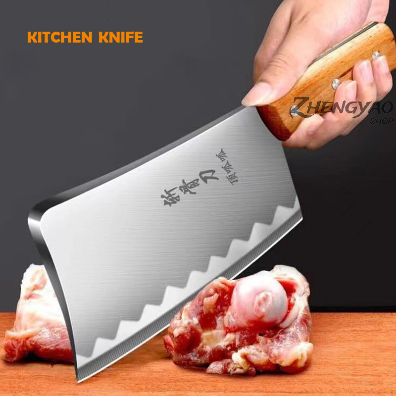 ด้ามจับไม้เนื้อแข็ง มีดสับสารพัดประโยชน์ มีดครัวจีน มีดเชฟ สแตนเลสเกรดพรีเมี่ยม มีดปังตอสับกระดูก มีดทำครัว มีดอีโต้ มีดทำอาหาร มีดสแตนเลส ทำจากสแตนเลสอย่างดี มีดสับกระดูก Z0128 Z0129