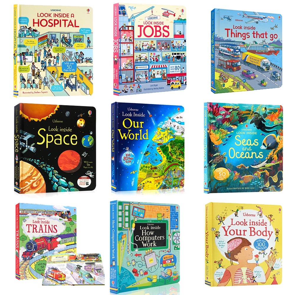 หนังสือ Usborne Look Inside Lift-The-Flap English Children Activity Book Interactive Montessori Education Board Book for Kids Toddler Early Reading Learning Bedtime Storybook หนังสือภาษาอังกฤษ หนัง...