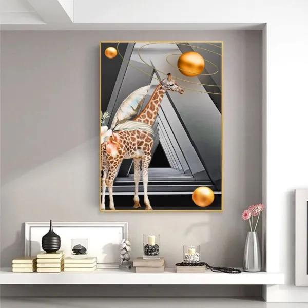 Elegant Modern Canvas Wall Art with Frame - Vintage-Inspired Home Decor for Living Room