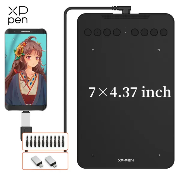 XPPen Deco mini7 v2 แท็บเล็ตวาดรูป 7x4 นิ้ว พร้อมปากกาสไตลัสระดับแรงกด 16,384 ระดับ รองรับการเอียง 60° รองรับ Windows Mac Linux Android Chrome