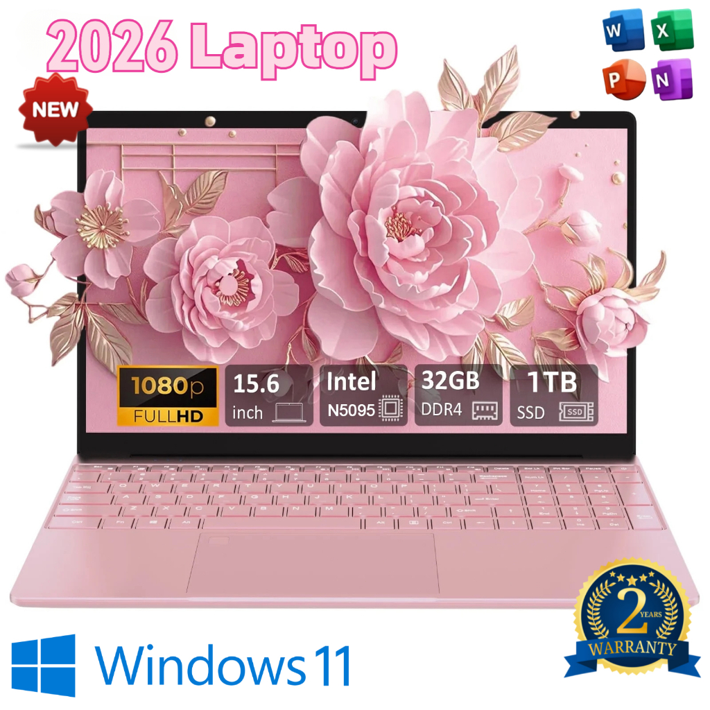 [2026 ใหม่] โน๊ตบุ๊ค Intel i7 Laptop SSD1TB 15.6" ปลดล็อคลายนิ้วมือ Windows11 COD ไทย รับประกัน 2 ปี
