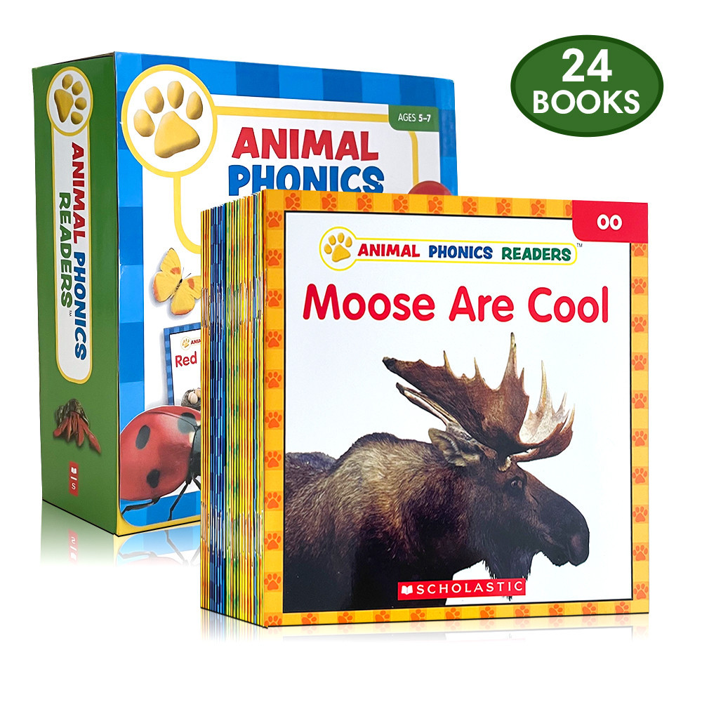 Animal Phonics Readers : 24 Easy Nonfiction Books That Teach Key Phonics Skills Picture Book Educational English Book