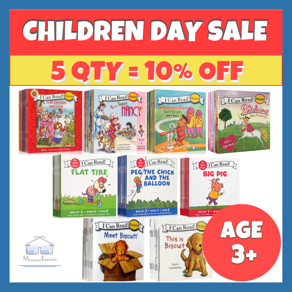 I Can Read Books (รายชื่อ 1) - Phonics English Story Book Children Kids Educational Pocket Picture Book