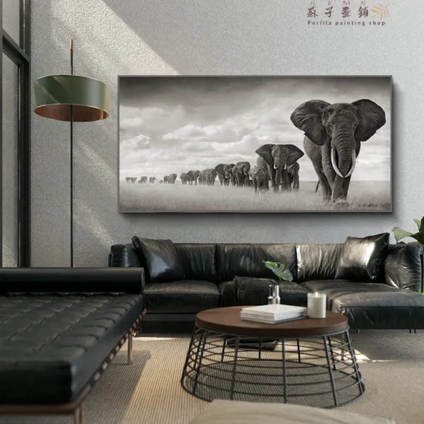 Africa Elephants Canvas Painting Wild Animal Scandinavia Cuadros Posters and Prints Wall Art Pictures For Living Room Decor