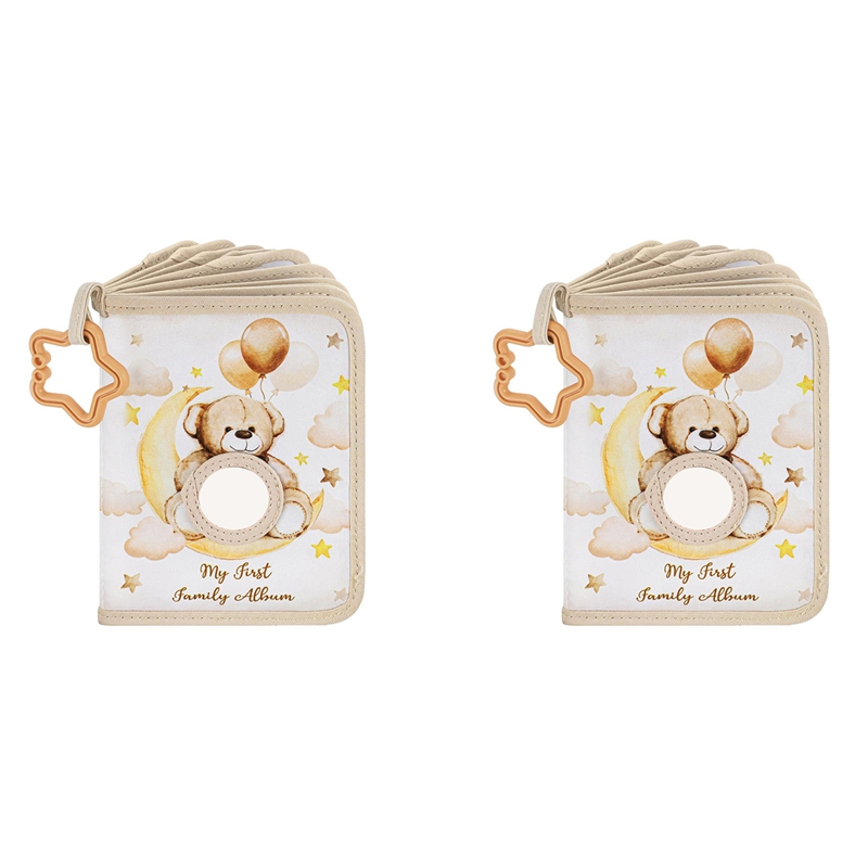 2X Baby Photo Album-Soft Baby Book First Year Baby Photo Book Baby Album Holds 4x6 in Pictures