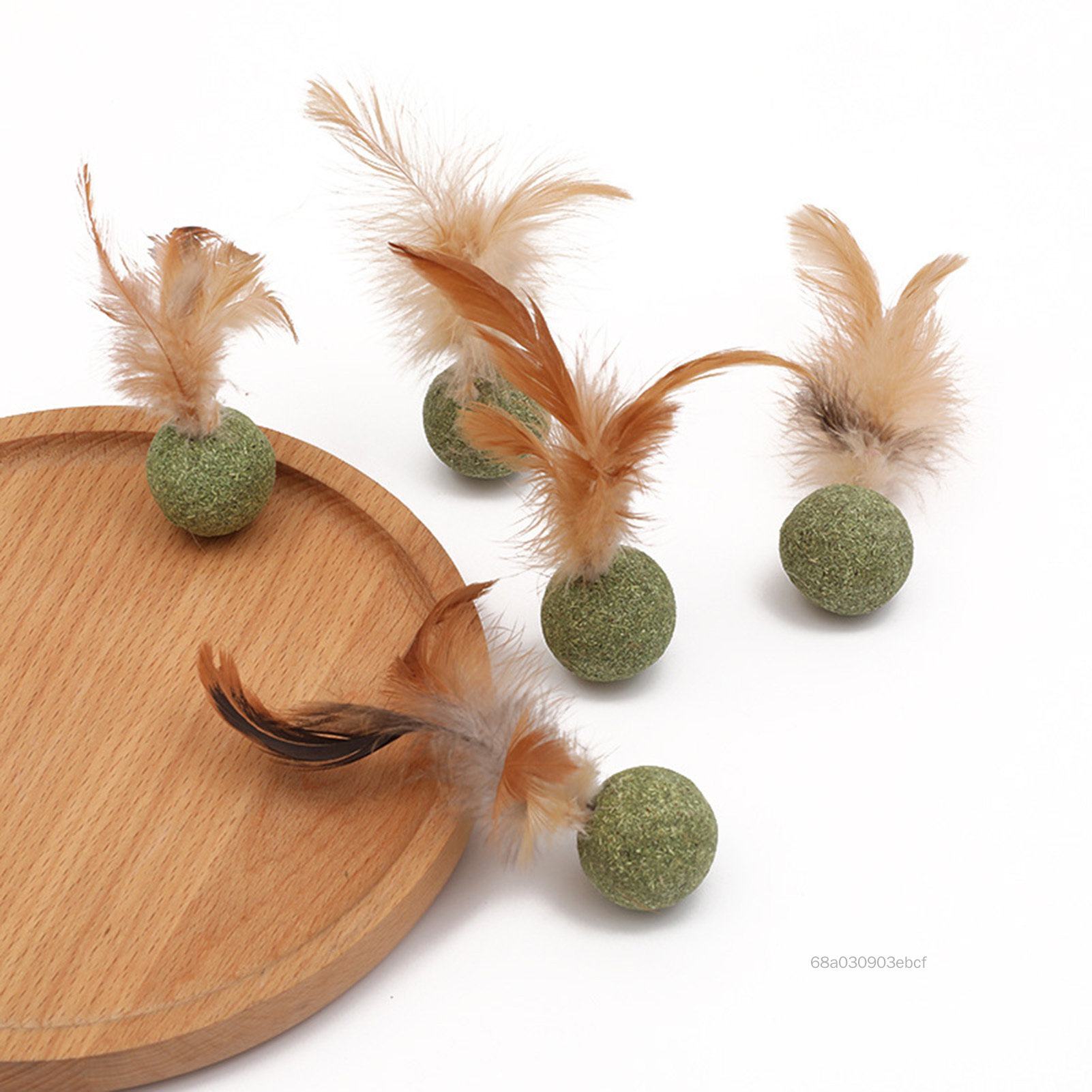 ของเล่น Catnip Feather Feather Feather Feather Feather Toy Catnip Balls สำหรับแมวในร่มและกลางแจ้งและลูกแมว GG-TH