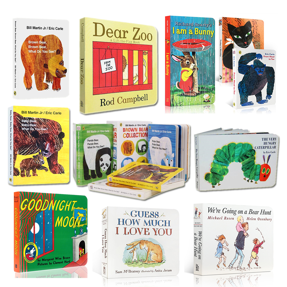 1/4หนังสือภาษาอังกฤษ หนังสือเด็ก หนังสือเด็กเสริมพัฒนาการ Engaging Animal Board Book Story Books For Kids Young Reader Language Development, Educational Tool, Bedtime Stories Hardcover Eric Carle C...